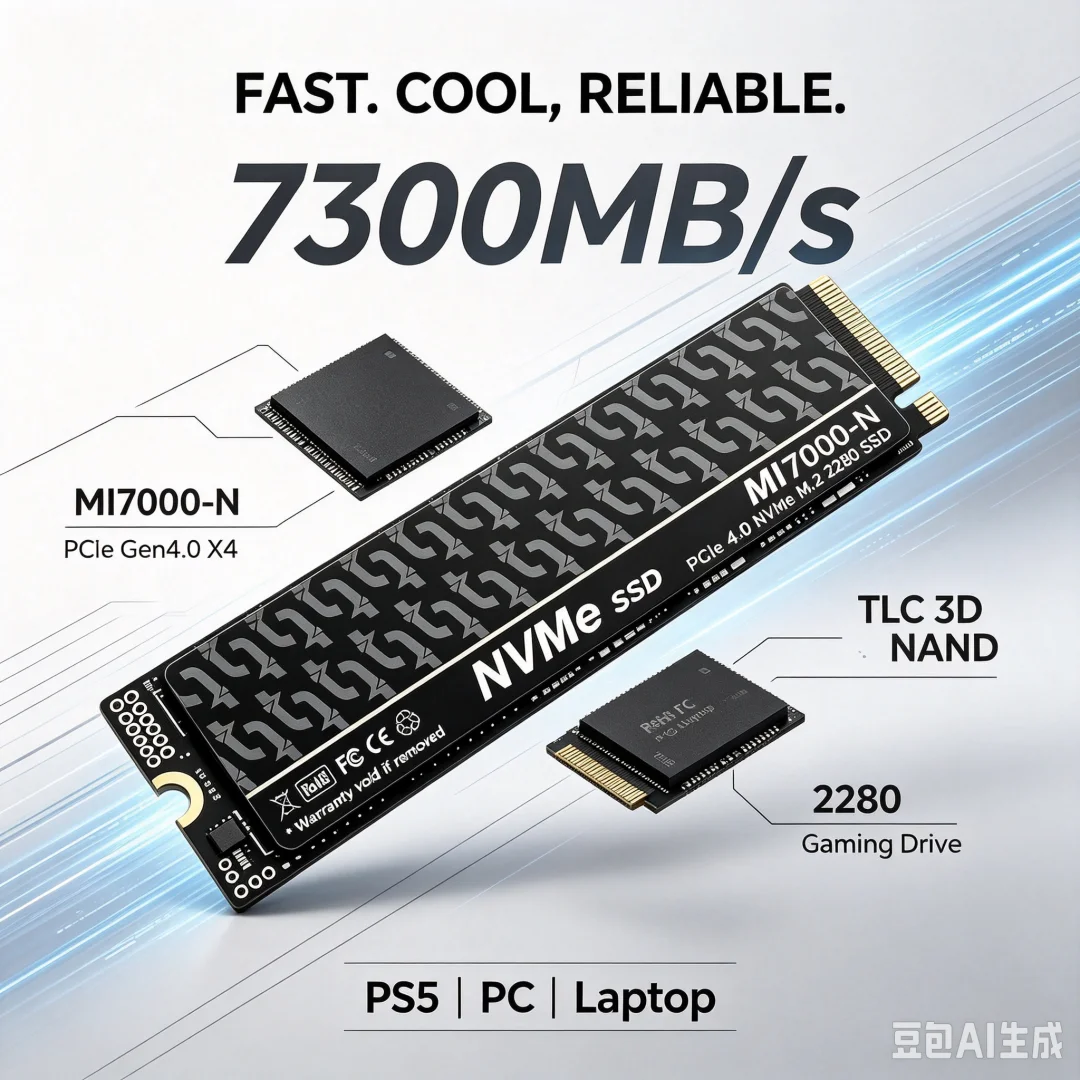 MI7000-N 7300MB/s SSD 1TB 2TB  - M.2 Nvme 4Tb Pcie 4.0 Ssd 评论和价格